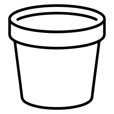 Klasik bir terracotta tenceresinin minimalist çizgisi, dikmeye hazır..