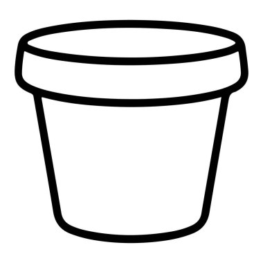 Minimalist siyah-beyaz çizgili boş, ince bir terasotta saksısı..