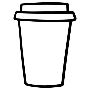 Minimalist, elle çizilmiş bir kahve fincanı tasviri, temiz bir taslak şeklinde sunulmuştur..