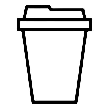 Standart bir kahve fincanının kapağı olan siyah beyaz çizgili minimalist bir çizgi..