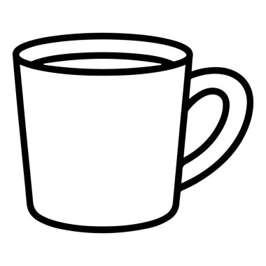 Bir bardağın minimalist siyah beyaz çizgisi, muhtemelen bir içecek içeriyor..