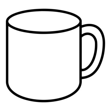 Boş beyaz bir kupanın tasarım elementleri için mükemmel, temiz, minimalist bir sanat çizgisi çizimi..