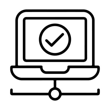 Dairesel işaretleri gösteren basit bir dizüstü resim simgesi, başarıyı veya doğrulamayı simgeliyor.