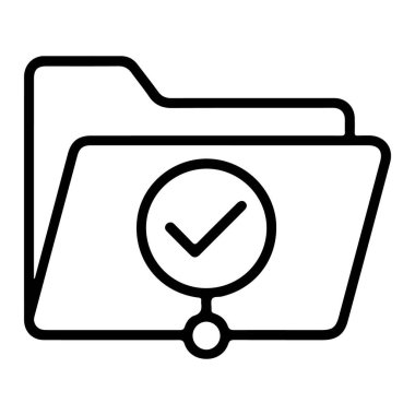 Çemberin içinde kontrol işareti olan açık bir dizinin ana simgesi, başarıyı ya da tamamlamayı gösterir.