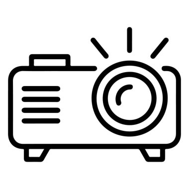 Işık saçan bir projektörün minimalist siyah beyaz çizgisi.