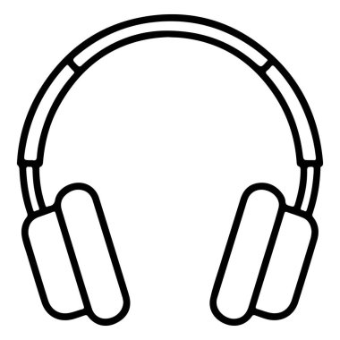 Siyah beyaz kulaklıklı bir çift kulaklığın minimalist çizgisi..