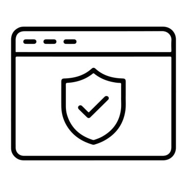 Güvenli tarama veya web sitesi korumasını temsil eden basit bir satır resim simgesi.