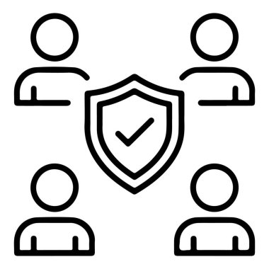 Takım güvenliğini, güvenliğini ve korunmasını bir kalkan ve dört kişiyle temsil eden bir simge..