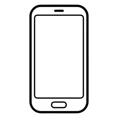 Bir akıllı telefonun tasarım elementlerine hazır minimalist siyah beyaz çizgili sanat çizgisi çizimi.