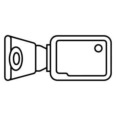 Bir el kamerasının minimalist siyah-beyaz tasviri.