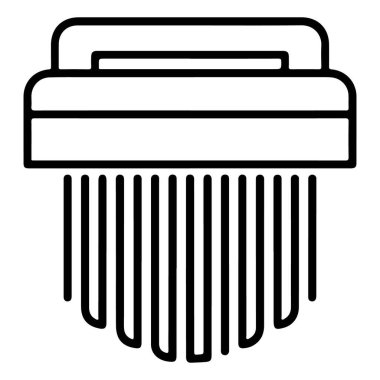 Kağıt öğütücüsünün küçük siyah beyaz çizgileri, kağıt şeritleri kesiyor..