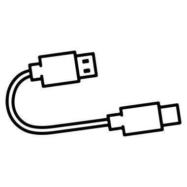 USB 'den USB' ye konnektörlü USB kablosunun minimalist bir tasviri.