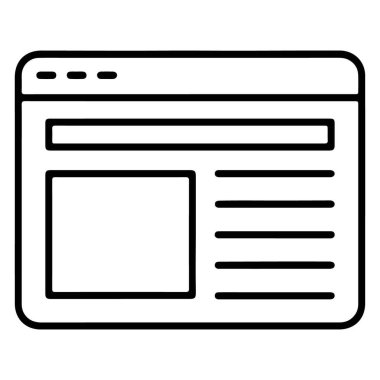 İçeriği metin ve resim ile gösteren bir tarayıcı penceresinin minimalist özet çizimi.