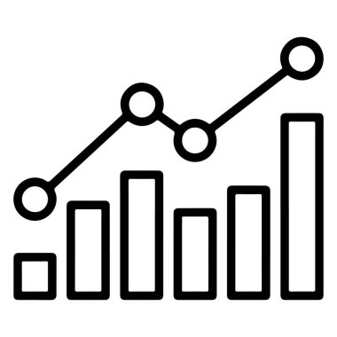 Büyümeyi ve ilerlemeyi gösteren basit bir çizgi grafiği.