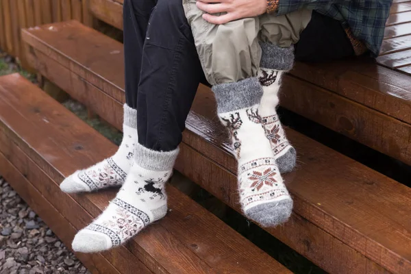 Warm wool socks, deer print