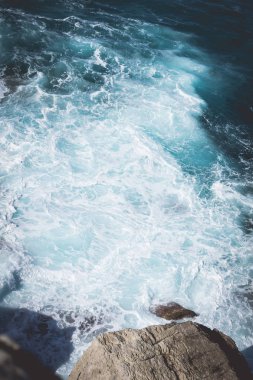 Deniz arka plan, dalgalar ve köpük