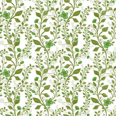 Klasik çiçeksiz desen, el çizimi illüstrasyon..
