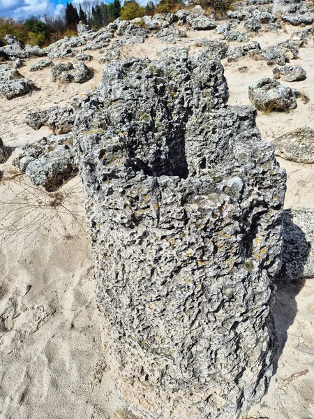 Deniz tabanındaki eski gaz menfezlerinin yakınında oluşturulan eşsiz boş kaya sütunları daha derin erozyonların bir sonucu olarak ortaya çıktı..