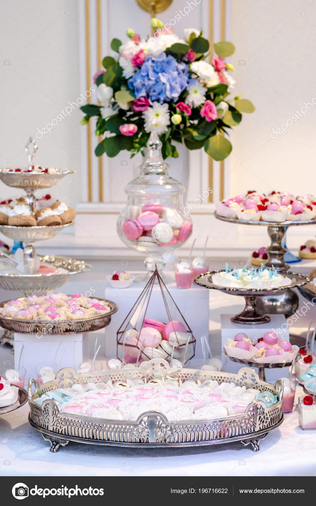 Delicious Wedding Reception Candy Bar Dessert Table Full Cakes