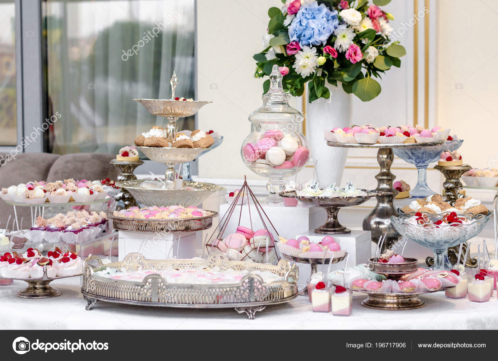 Delicious Wedding Reception Candy Bar Dessert Table Full Cakes