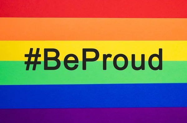 単語同性愛者 Lgbt 権利レズビアン バイセクシュアル トランスジェンダーのカラフルな色の Paprers 虹の旗のシンボル — ストック写真