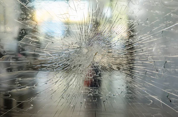 Protests Terrorists Terrorist Attack Broken Window Glass Subway Showcase Rebellion — Stock Photo, Image