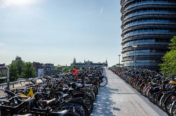 Fietsenstalling Open Lucht Multi Storey Nederland Amsterdam — Stockfoto