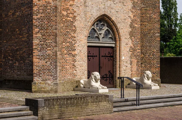 Lage Mierde Nederländerna Juni 2019 Hus Tegelbyggnader Och Monument Lage — Stockfoto