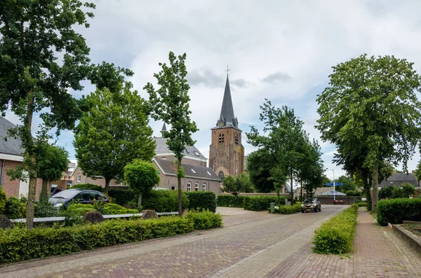 Lage Mierde Nederländerna Juni 2019 Hus Tegelbyggnader Och Monument Lage — Stockfoto