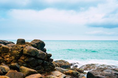 Taş ve okyanus closeup arka plan doku