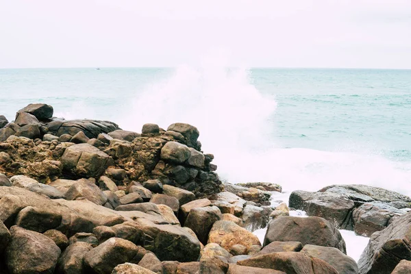 Sten och ocean texture närbild bakgrund — Stockfoto