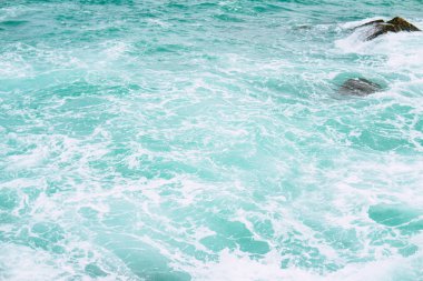 Okyanus sualtı turkuaz doku. Tropikal deniz kabarcıkları.