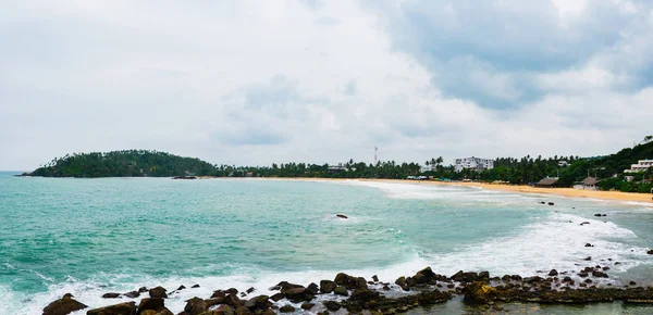 Fantastic view azure sea glowing by sunlight. Dramatic morning scene. — Stock Photo, Image