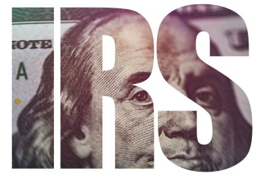 Ben Franklin'in yüzündeki bize 100 dolarlık banknot, IRS, Amerikan para makro yakın çekim