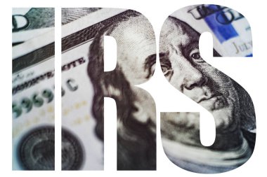 Ben Franklin'in yüzündeki bize 100 dolarlık banknot, IRS, Amerikan para makro yakın çekim