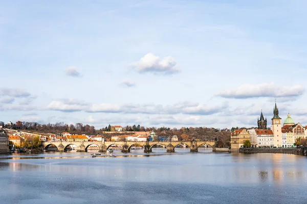 Prague, Czech Republic. Prague Castle Charles Bridge (Karluv Most) Old Town Tower Vltava river — Stock Photo, Image