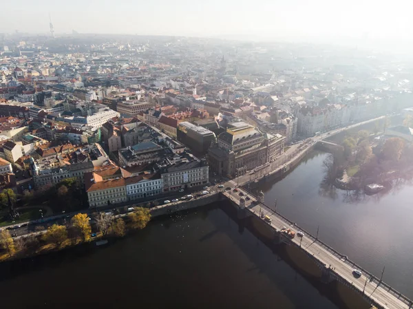 Río Moldava Arquitectura Antigua Ciudad Europea Praga —  Fotos de Stock