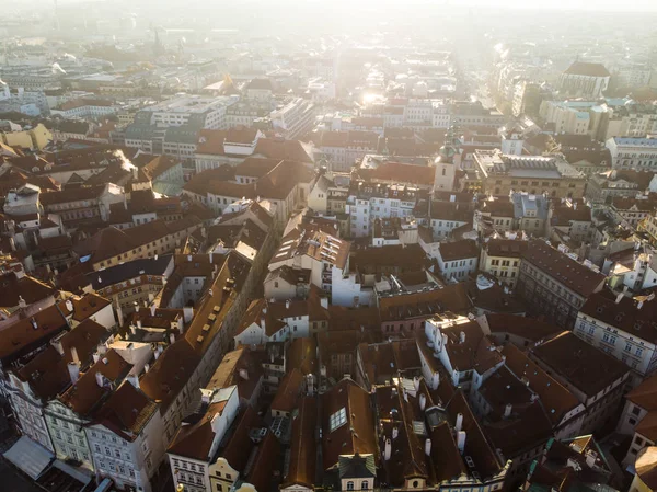 Prager Architektur der antiken europäischen Stadt aus der Luft — Stockfoto