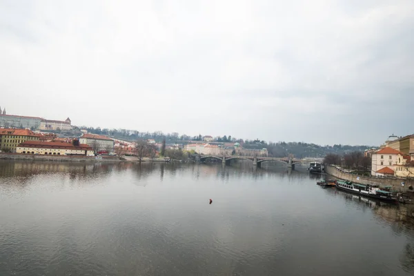 Ponte Carlo Sul Fiume Moldava Veduta Praga Dettaglio Della Praga — Foto Stock