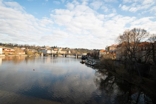 Ponte Carlo Sul Fiume Moldava Veduta Praga Dettaglio Della Praga — Foto Stock