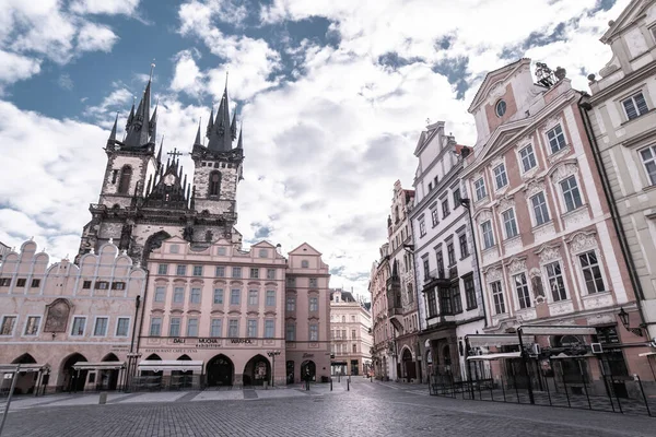 Altstadtplatz Mit Der Tyn Kirche Blick Auf Prag Detail Aus — Stockfoto