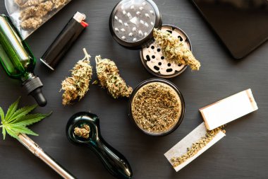 Kenevir tomurcukları için CBD ve THC. Makro kenevir ot tomurcuklanır