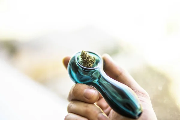 Marijuana Pipa Szívás Marihuána Cannabis Legalizáció Daráló — Stock Fotó