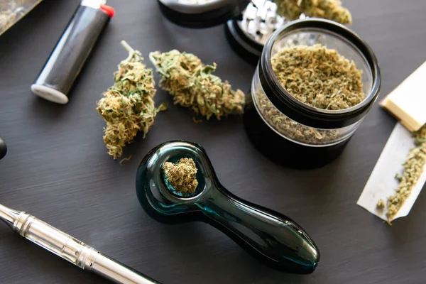 Marijuana Grinder Fresh Marihuana Cannabis Legalisation — Stock Photo, Image