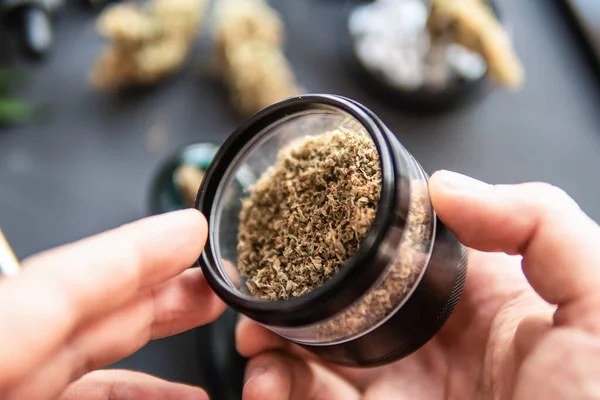Legalização Cannabis Tubo Fumar Maconha Cbd Thc Broto — Fotografia de Stock