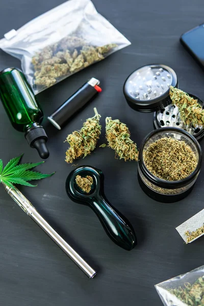 Cannabis Legalisation Marijuana Smoking Pipe Cbd Thc Bud — Stock Photo, Image