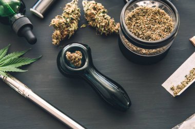 Kenevir tomurcukları için CBD ve THC. Makro kenevir ot tomurcuklanır
