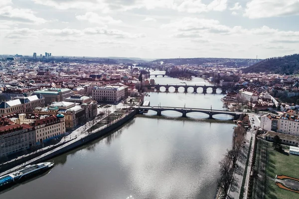 Vltava Nehri Üzerindeki Charles Köprüsü Prag Manzarası Prag Eski Şehir — Stok fotoğraf