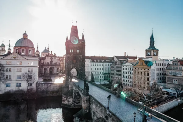 Karlsbrücke Über Die Moldau Blick Auf Prag Detail Aus Dem — Stockfoto