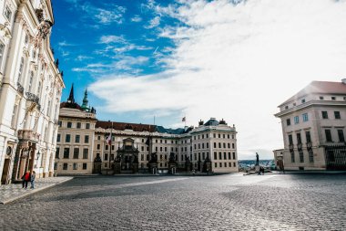 St. Vitus Şatosu Katedrali. Prag manzarası. Prag 'ın Eski Şehir' deki detayları. Çek Cumhuriyeti .